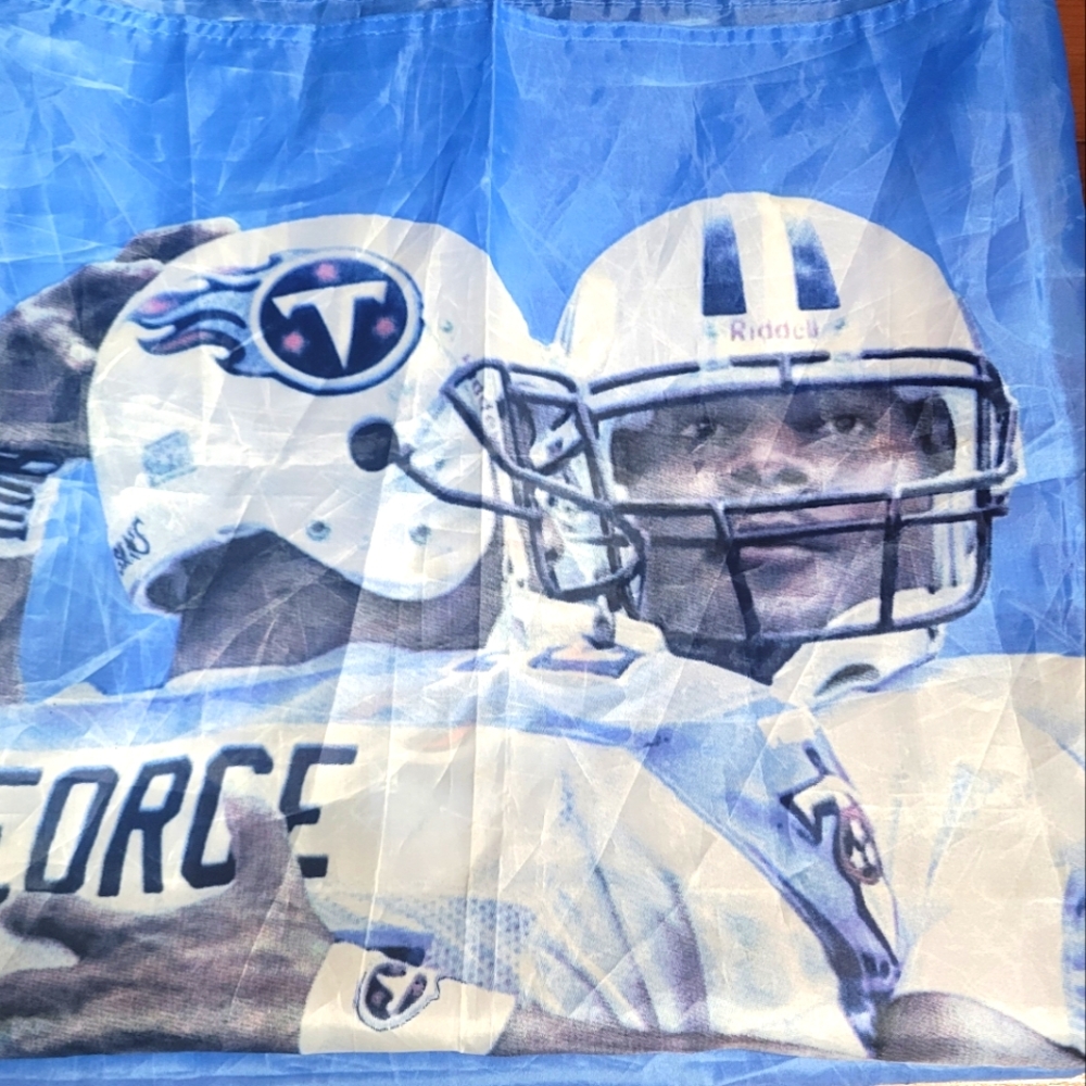 Tennessee Titans souvenir flag.  Steve Mcnair abd Eddie George